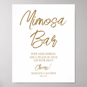 Poster Bar Mimosa À votre santé Moderne Écriture manuscri