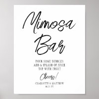 Bar Mimosa Acclamations Moderne Écriture Manuscrit