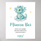 Poster Bar Mimosa au bébé dragon mignon (Devant)