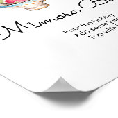 Poster Bar Mimosa de mariée moderne Blush et White Tea Pa (Coin)