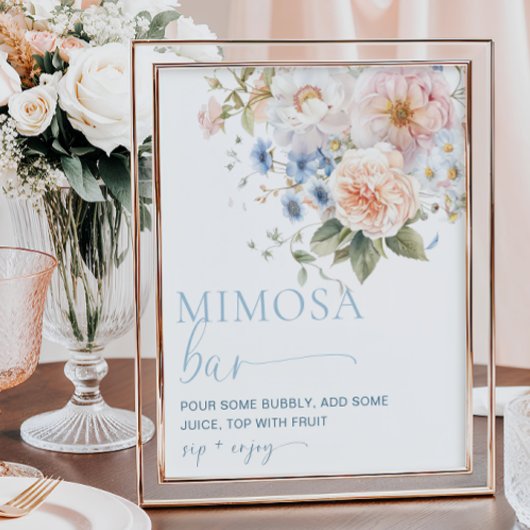 Poster Bar Mimosa Fleur Bleu de Hargrove