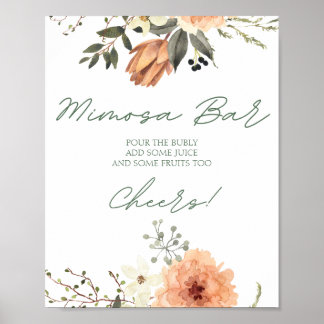 Poster Bar Mimosa Fleur Terracota