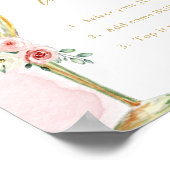 Poster Bar Mimosa, Fleurs roses et or & Verre, Douche (Coin)