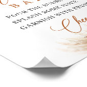 Poster Bar mimosa floral boho en terre cuite et burgundy (Coin)