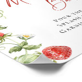 Poster Bar Mimosa nuptiale à l'aquarelle tendance fraise (Coin)