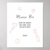 Poster Bar Mimosa Pastel Coloré Dessiné À La Main (Devant)