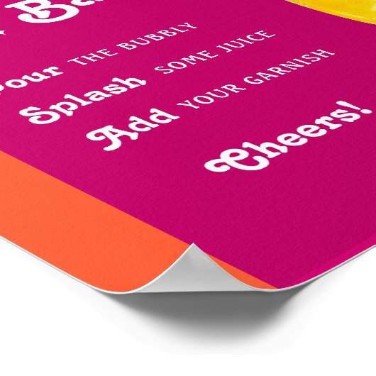 Poster Bar Mimosa Retro Sunset Rose & Orange (Coin)