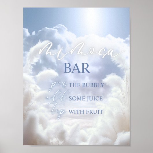 Poster Bar Mimosa Sur Cloud Neuf Fête des mariées Pampas  (Devant)