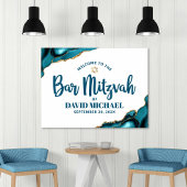 Poster Bar Mitzvah Bold Typographie Turquoise Gold Welcom