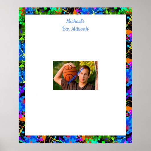 Poster Bar Mitzvah, Custom, Photo Se connecter Carte (Devant)