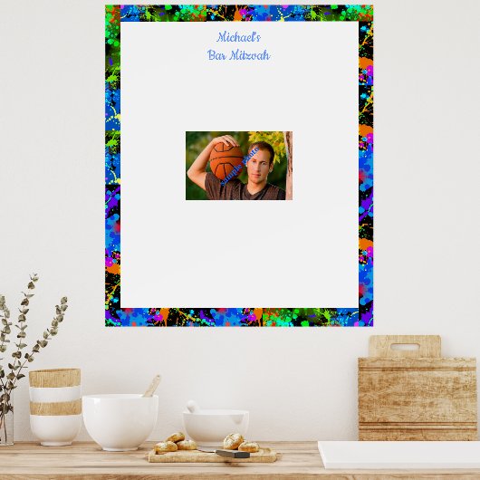 Poster Bar Mitzvah, Custom, Photo Se connecter Carte (Cuisine)