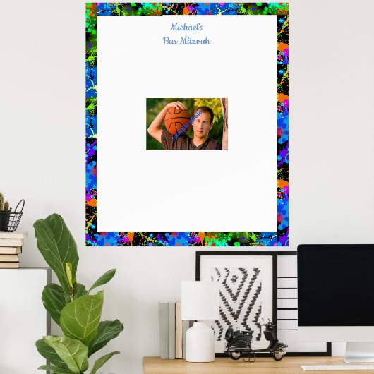 Poster Bar Mitzvah, Custom, Photo Se connecter Carte (Bureau à domicile)