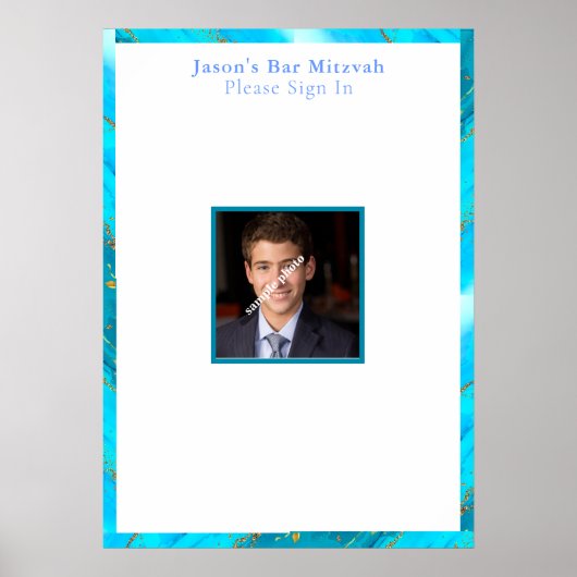 Poster Bar Mitzvah, Custom, Photo Se connecter Carte (Devant)