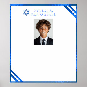 Poster Bar Mitzvah Étoile Bleue de David Panneau de Signa