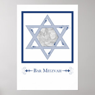 Poster bar mitzvah (étoile de david elegance, cadeau phot