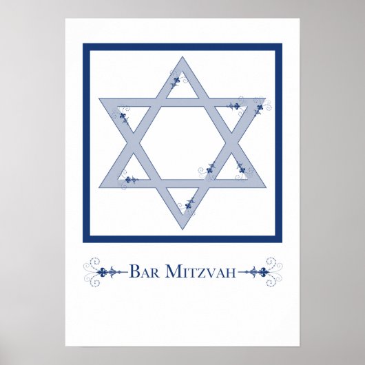 Poster bar mitzvah (star de david elegance) (Devant)