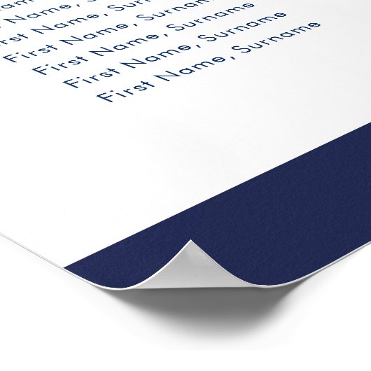 Poster BAR MITZVAH TABLE PLAN 12 tables Marine moderne (Coin)