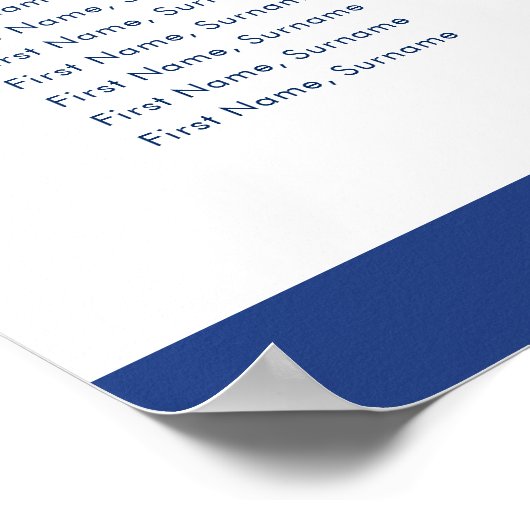 Poster BAR MITZVAH TABLE PLAN 12 tables or bleu royal (Coin)