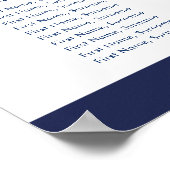 Poster BAR MITZVAH TABLE PLAN 16 tables Marine moderne (Coin)