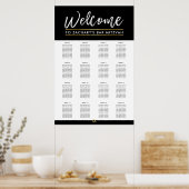 Poster BAR MITZVAH TABLE PLAN 16 tables moderne noir (Cuisine)