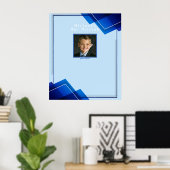 Poster Bar Mitzvahs géométrique bleu moderne (Bureau à domicile)