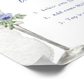 Poster Bar "MOM"osa, Fleurs d'argent bleu & Verre, Douche (Coin)