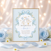 Bar Momosa : Panneau de Baby Shower Blue Silly Goo