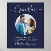 Poster Bar ouvert Photo personnalisée Boissons de mariage (Devant)