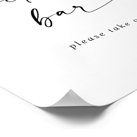 Poster Bar Pétal Mariage de script moderne (Coin)