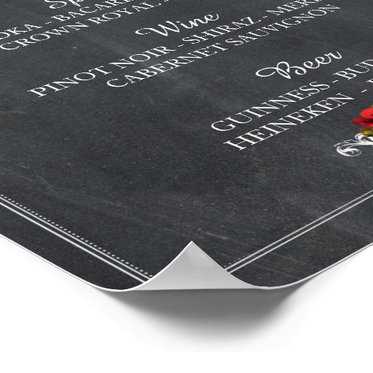 Poster Bar Rustique Crâne Halloween Signal Mariage Récept (Coin)