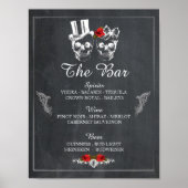 Poster Bar Rustique Crâne Halloween Signal Mariage Récept (Devant)