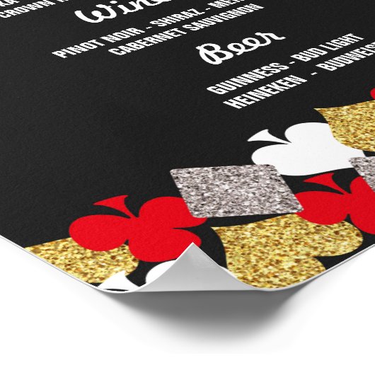 Poster Bar Signal Réception Mariage Vegas Casino Parties (Coin)