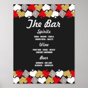 Poster Bar Signal Réception Mariage Vegas Casino Parties 