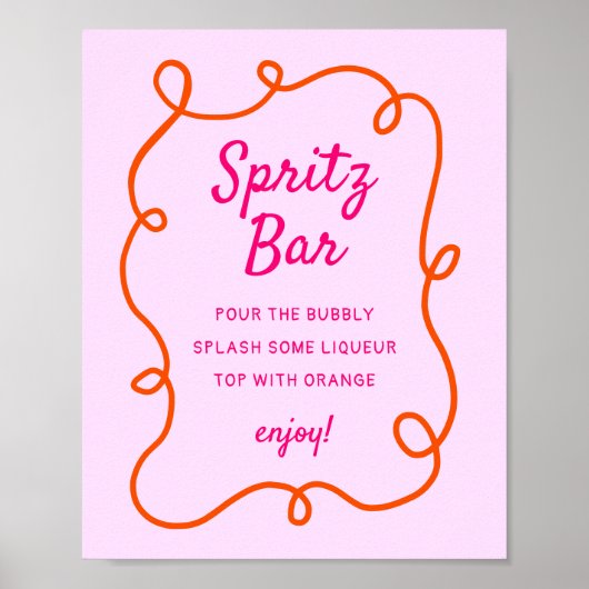 Poster Bar Spritz rose Orange (Devant)