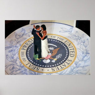 Poster Barack et Michelle Obama dansent le bal inaugural