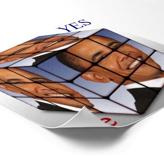 Poster Barack Obama Cube, OUI, Nous Pouvons (Coin)