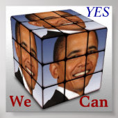 Poster Barack Obama Cube, OUI, Nous Pouvons (Devant)