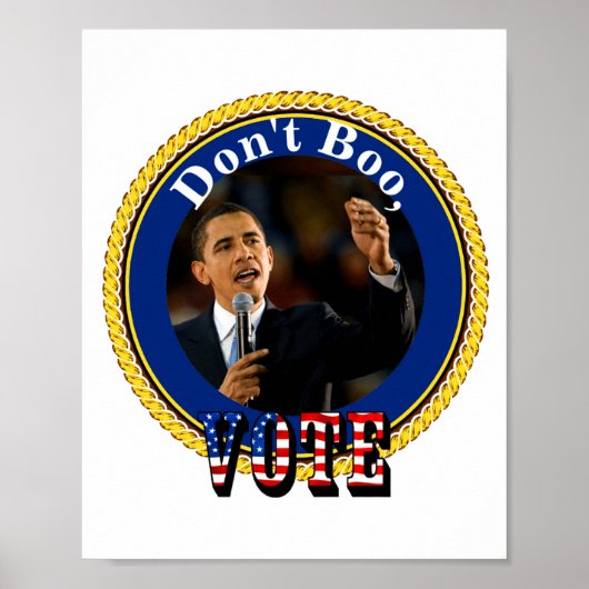 Poster Barack Obama Dont Boo Vote  (Devant)