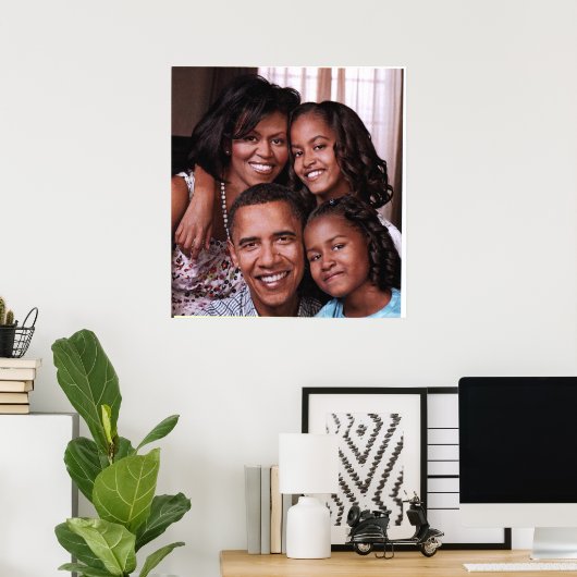 Poster Barack Obama et sa famille_ Poster_by Elenne (Bureau à domicile)