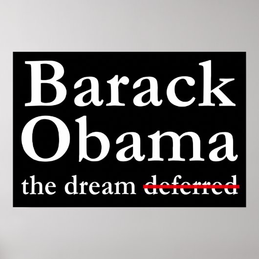 Poster Barack Obama : L'affiche Dream Not Deferred (Devant)