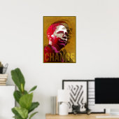 Poster Barack Obama Red & Gold (Bureau à domicile)