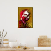 Poster Barack Obama Red & Gold (Cuisine)