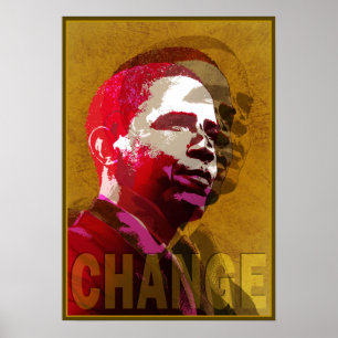 Poster Barack Obama Red & Gold