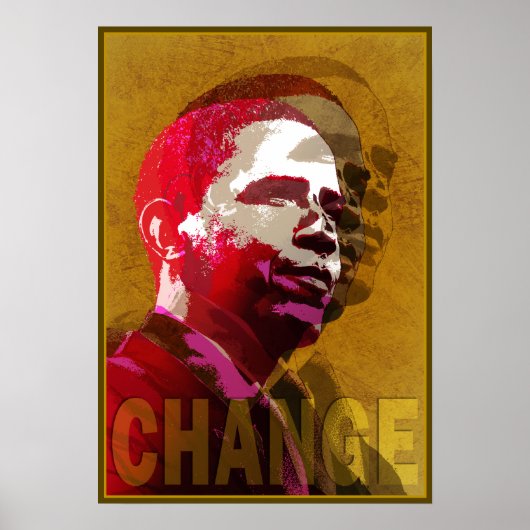 Poster Barack Obama Red & Gold (Devant)