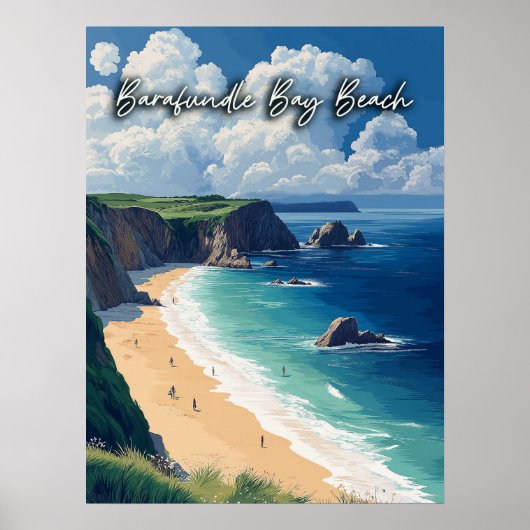Poster Barafundle Bay Beach Wales (Devant)