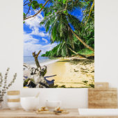 Poster Barbade Caribbean Island Beach Palm Tree Retraite (Cuisine)