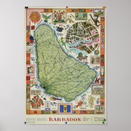  Poster Barbados Map