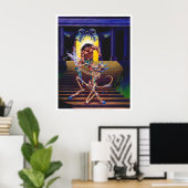 Poster Barbaire avec assistant Squelette (Bureau à domicile)