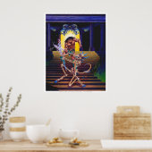 Poster Barbare avec sorcier squelette (Cuisine)