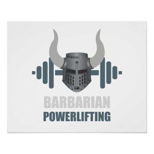 Poster Barbarian Warrior Powerlifting Workout (Devant)